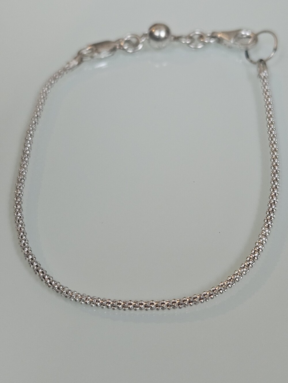 925 Popcorn Link Sterling Silver Bracelet 6.5"-8"